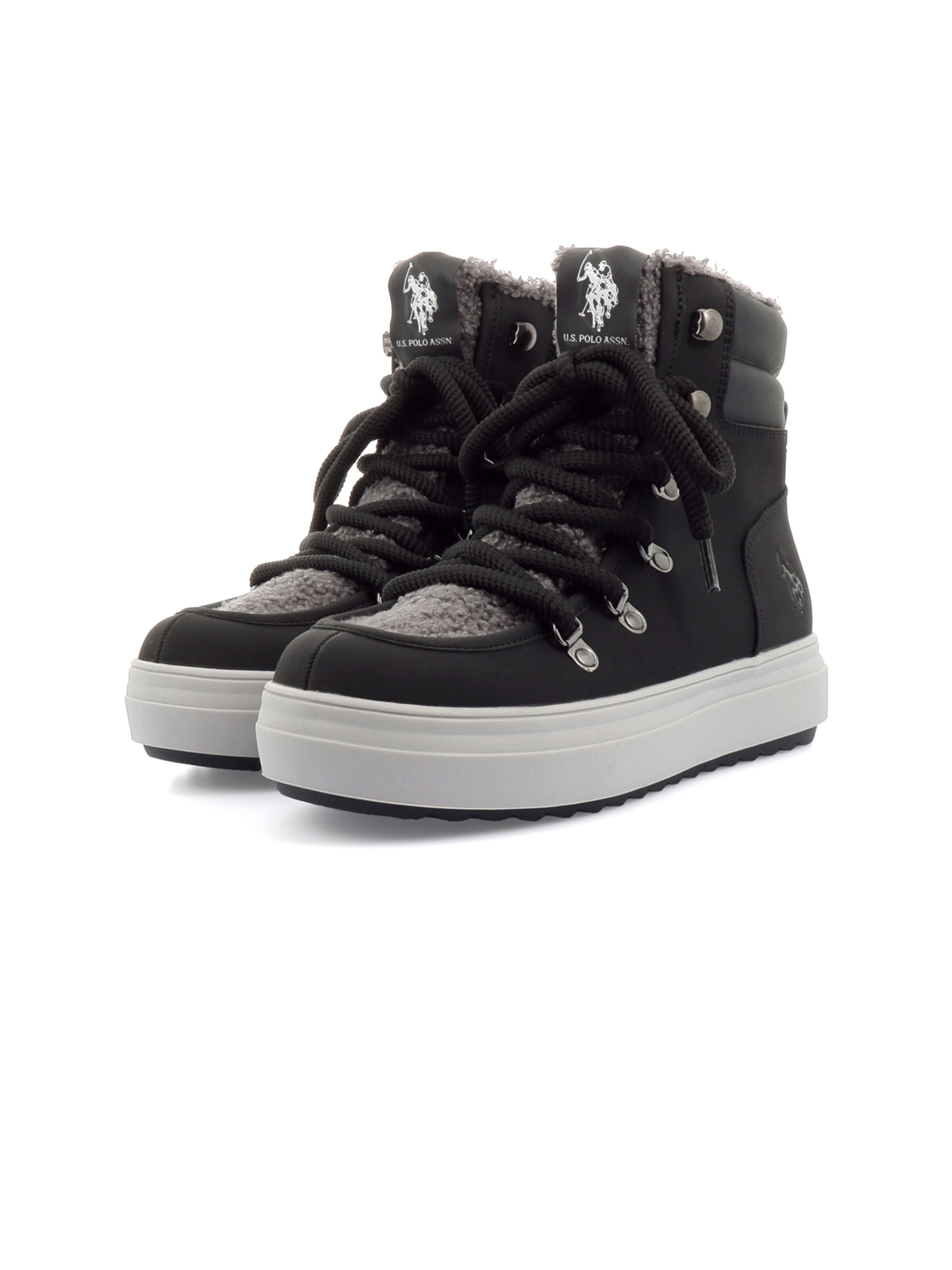 US POLO ASSN. - Botim com fivela 'Icy' em preto: frente