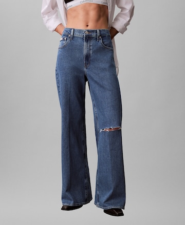 Calvin Klein Jeans Wide leg Jeans in Blauw: voorkant
