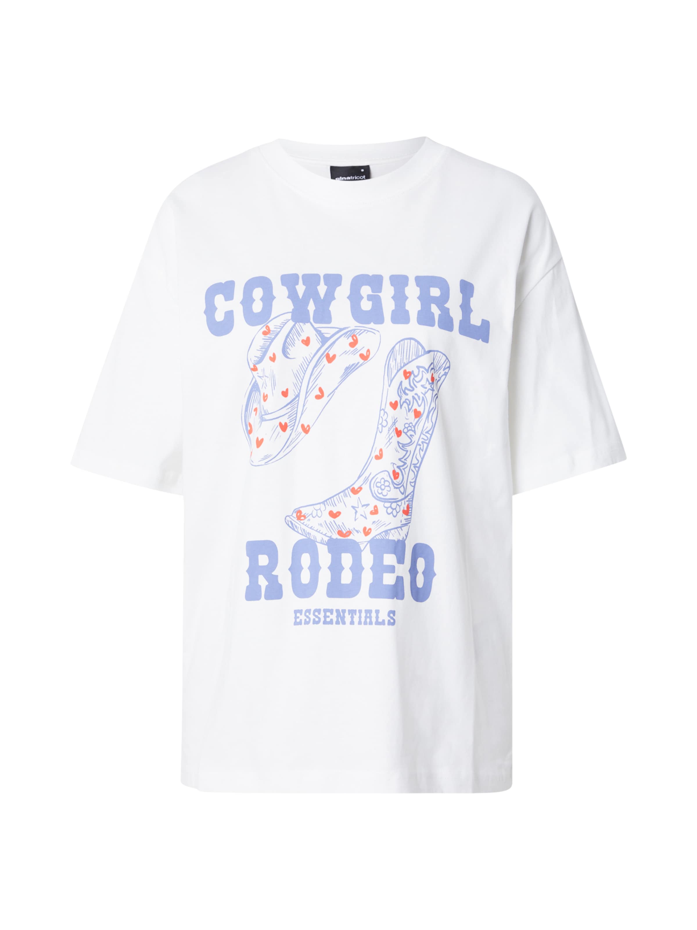 Gina Tricot Υπερμέγεθες μπλουζάκι σε λευκό: μπροστά