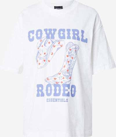 Gina Tricot "Oversize" stila krekls, krāsa - karaliski zils / oranžsarkans / balts, Preces skats