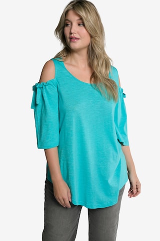 T-shirt Ulla Popken en bleu : devant