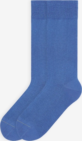 Von Jungfeld Socken 'Signature Innenbund' in Blau: Vorderseite