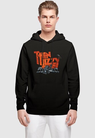 Merchcode Sweatshirt 'Thin Lizzy - Massacare' in Zwart: voorkant