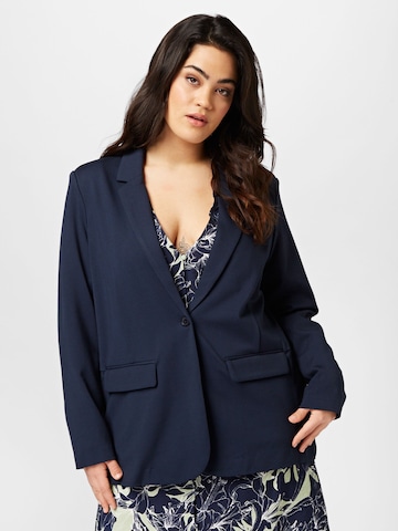 Fransa Curve Blazer in Blue: front