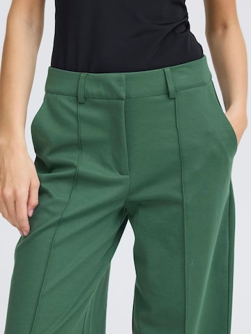 Wide leg Pantaloni cu dungă 'ICHKate' de la ICHI pe verde