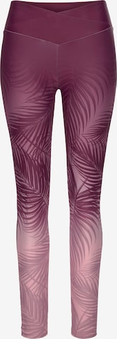 LASCANA ACTIVE - Skinny Calças de desporto em roxo: frente