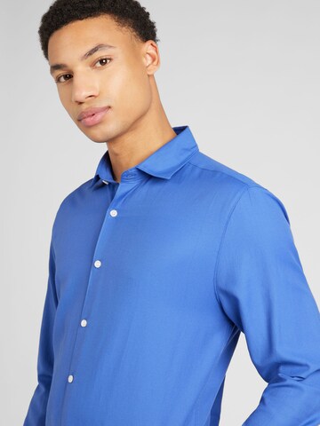 Coupe slim Chemise BURTON MENSWEAR LONDON en bleu