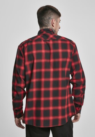 Urban Classics Comfort fit Button Up Shirt in Red