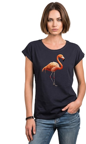 MAKAYA Shirt 'Flamingo' in Blue: front