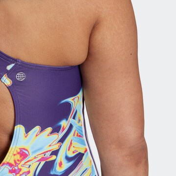 ADIDAS SPORTSWEAR Sports swimsuit 'Positivisea 3-Stripes Graphic ' in Purple