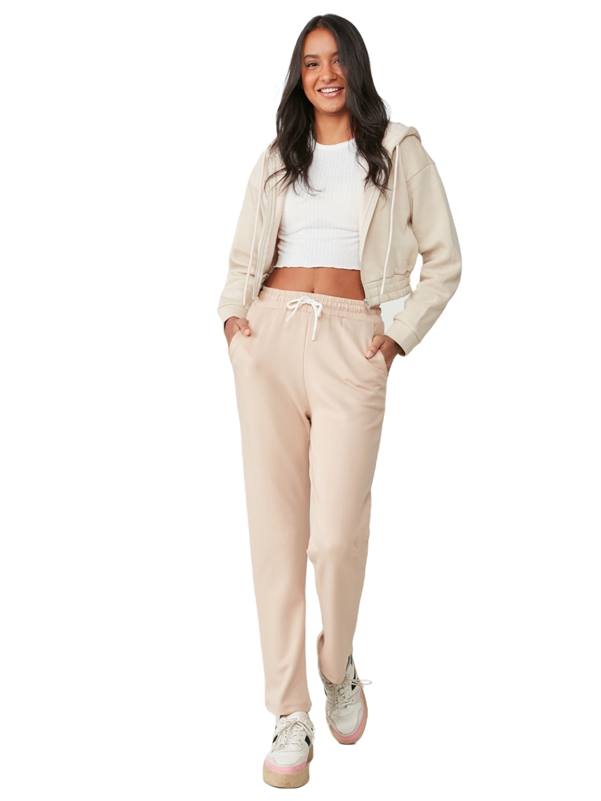 C&City Tapered Pants in Beige: front