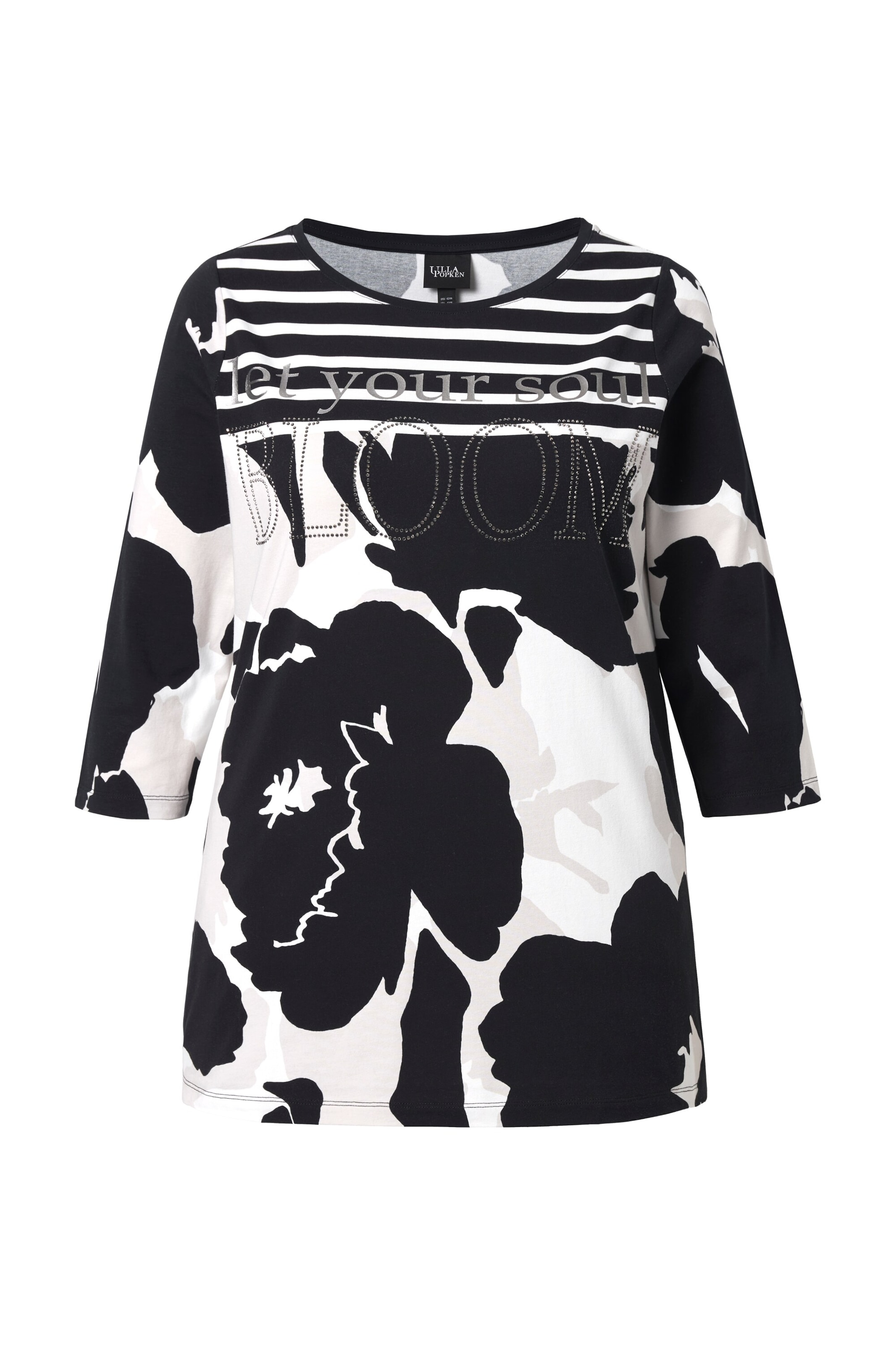 Ulla Popken Shirt in Black / White, Item view