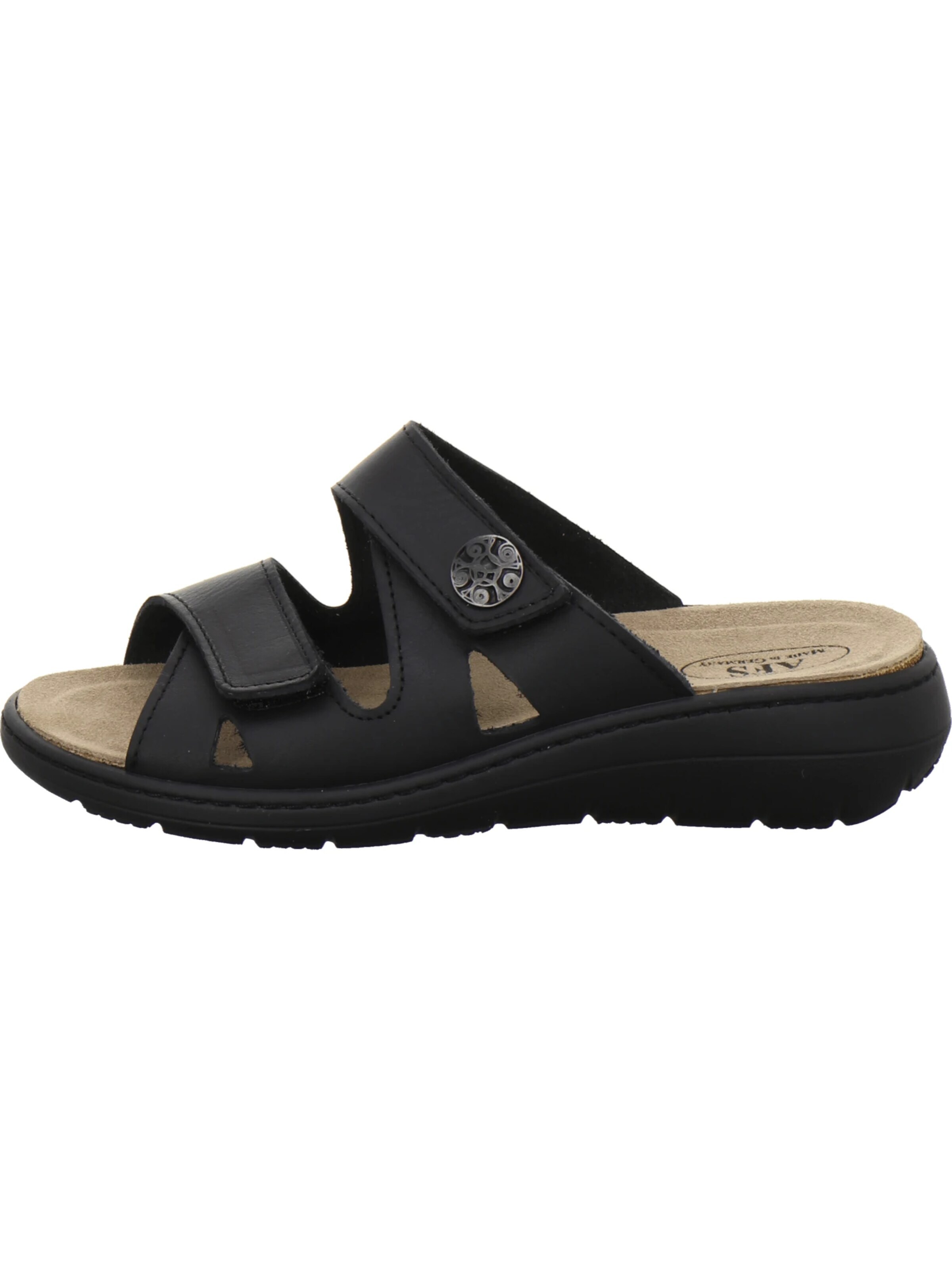 AFS-Schuhe - Zapatos abiertos 'Pantoletten Damen Wechselfußbett schwarz' en negro