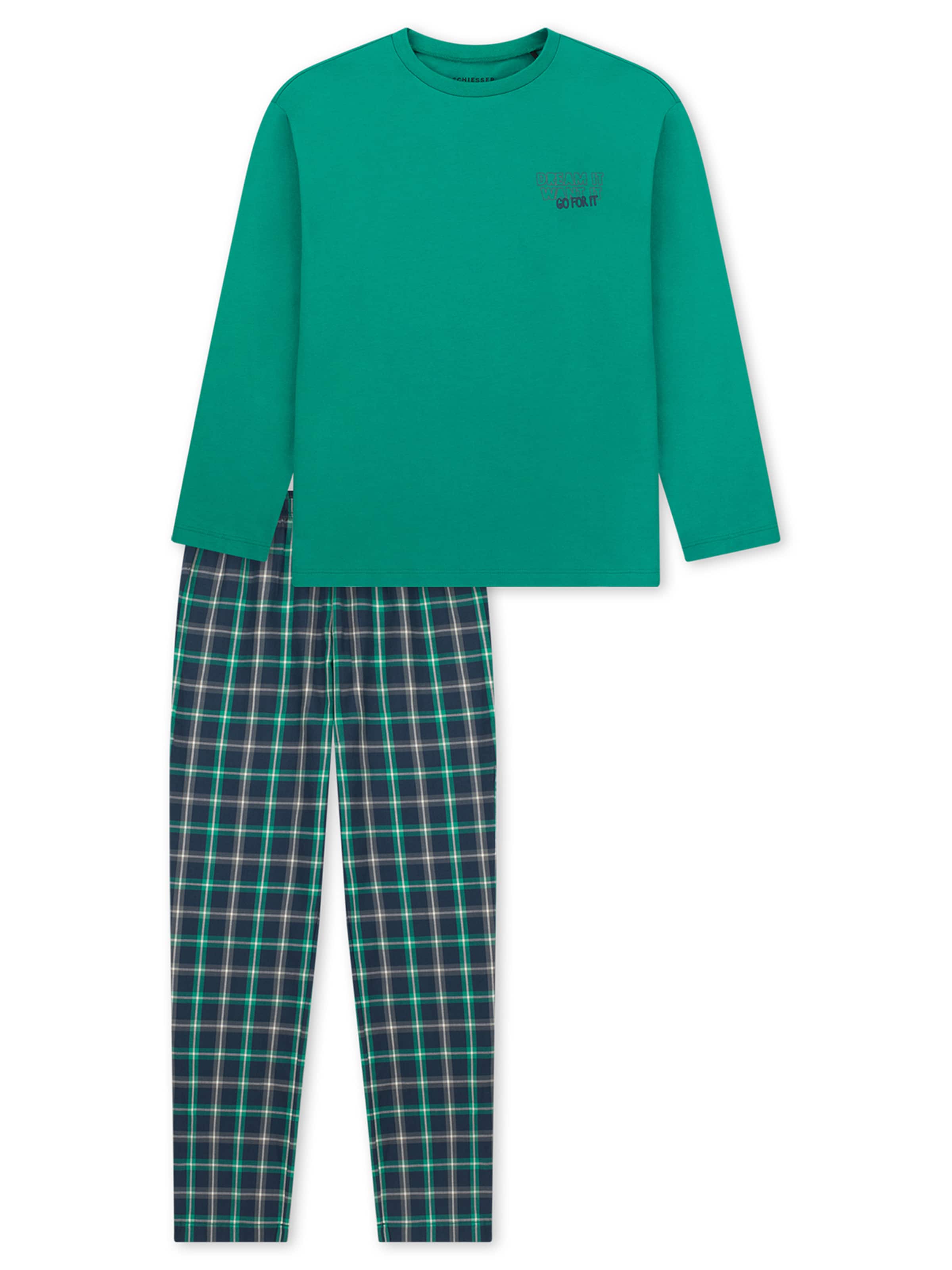 Pyjama ' Nightwear ' SCHIESSER en vert : devant