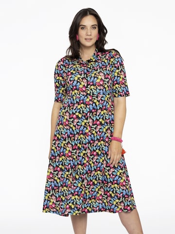 Yoek Shirt Dress in Mixed colors: front