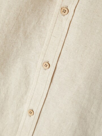 NAME IT Regular fit Button Up Shirt in Beige