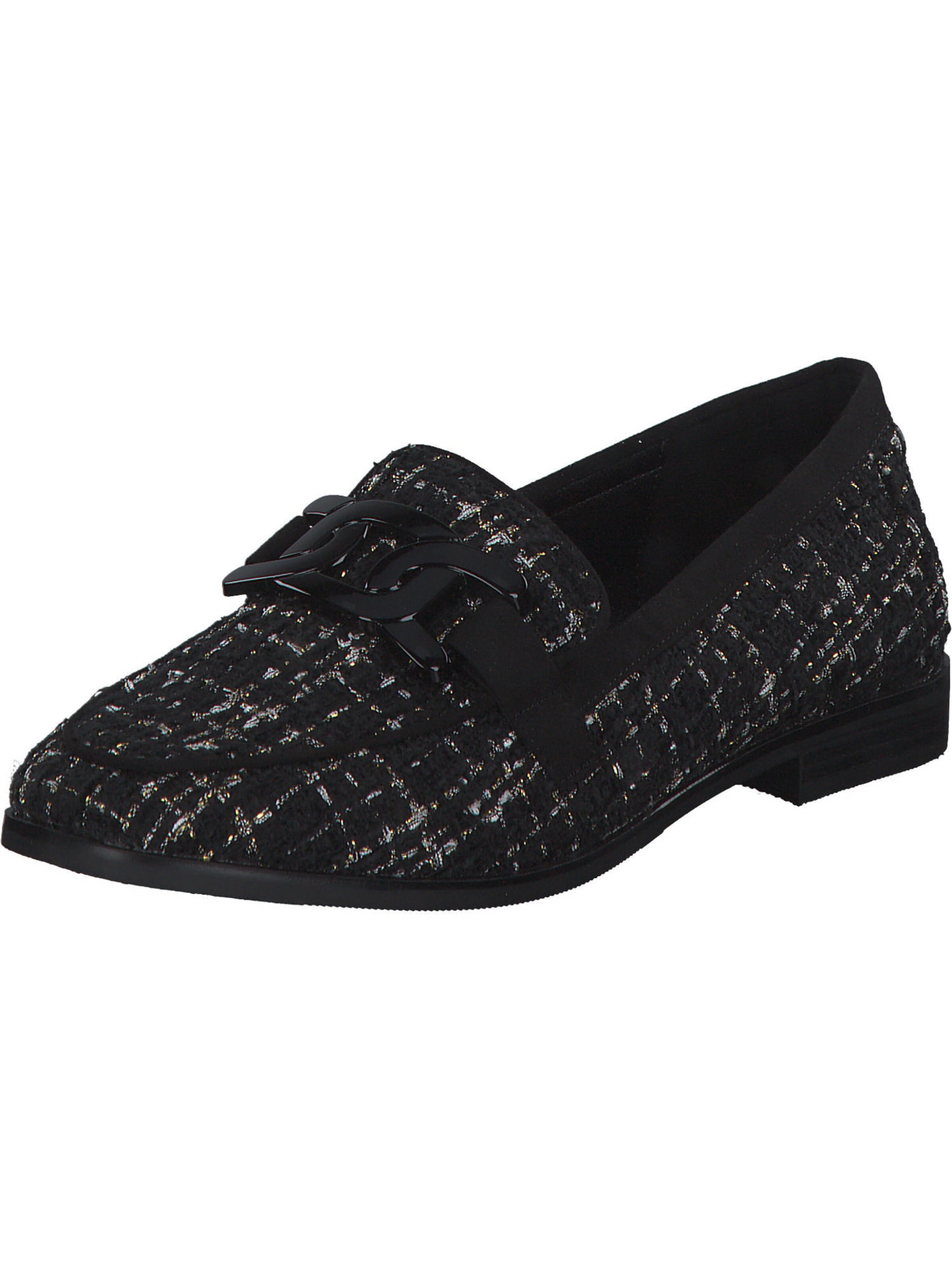 Mocassin LA STRADA en noir : devant