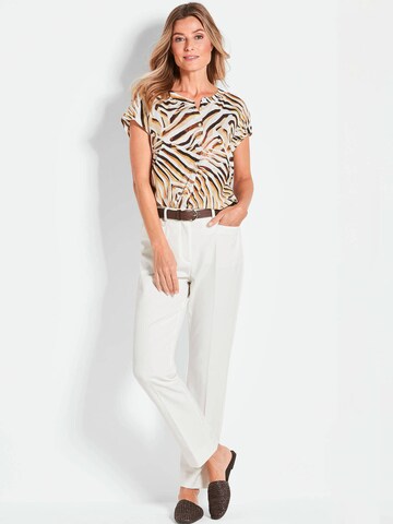 Regular Pantalon à plis Goldner en blanc