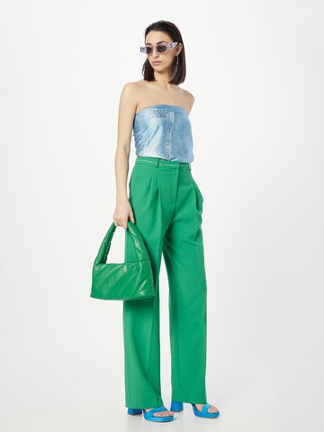 HUGO Loose fit Trousers with creases 'Havira' in Green