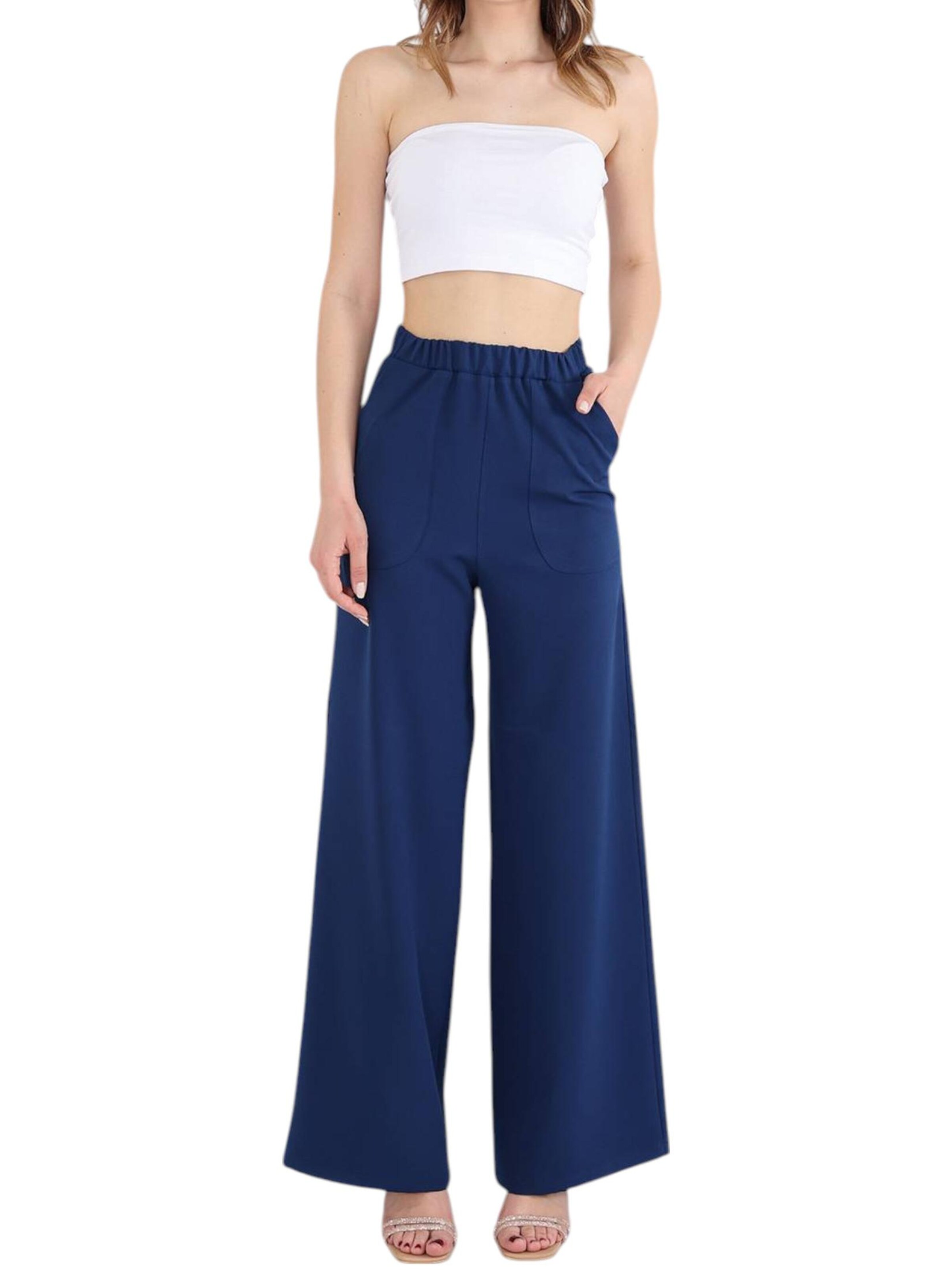 fashionshowcase Wide leg Broek 'ALIN' in Blauw