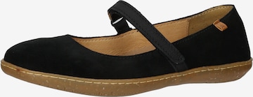 EL NATURALISTA Ballet Flats with Strap 'El Viajero' in Black: front