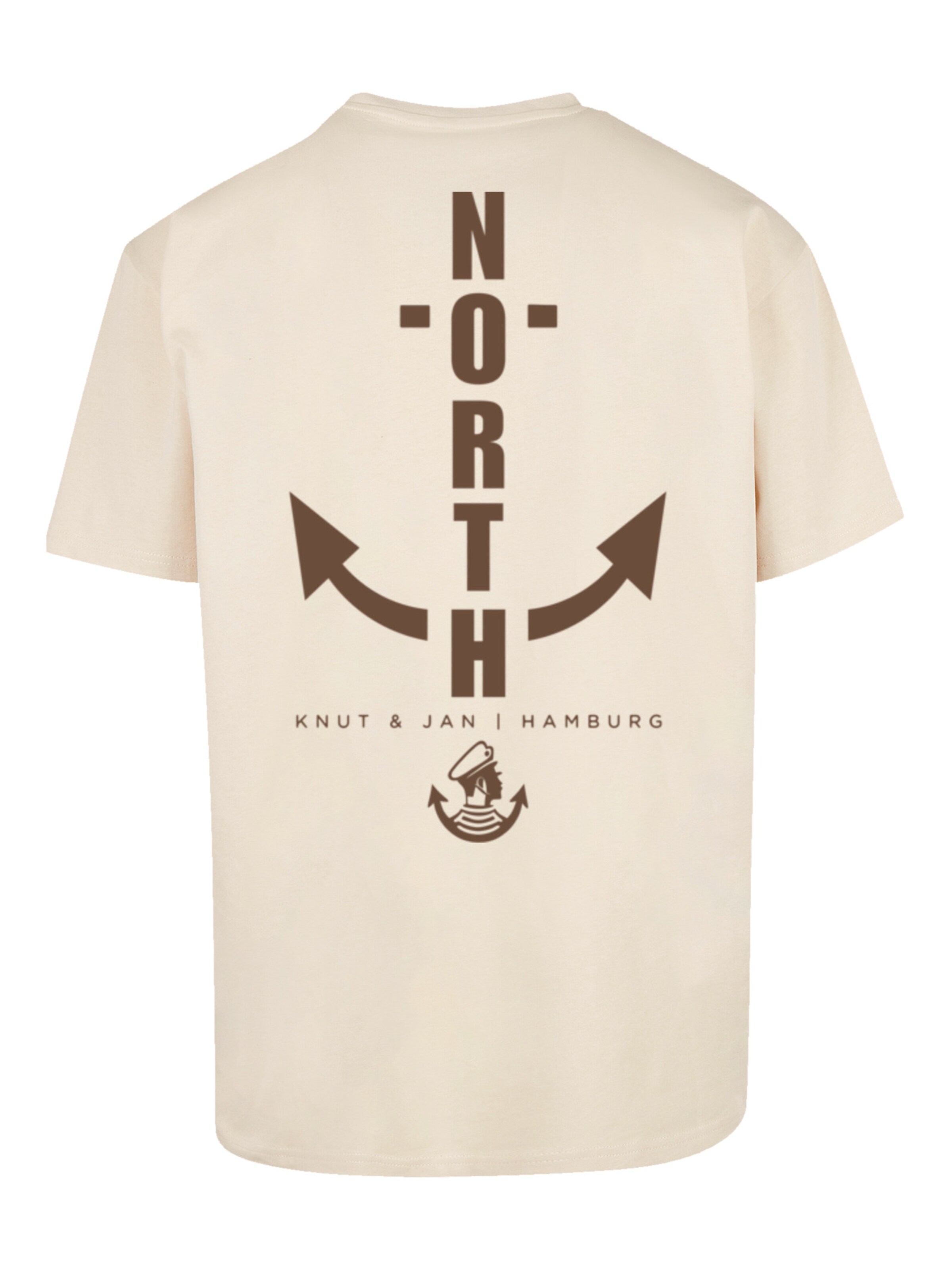 T-Shirt 'North Anker Knut & Jan Hamburg' F4NT4STIC en beige