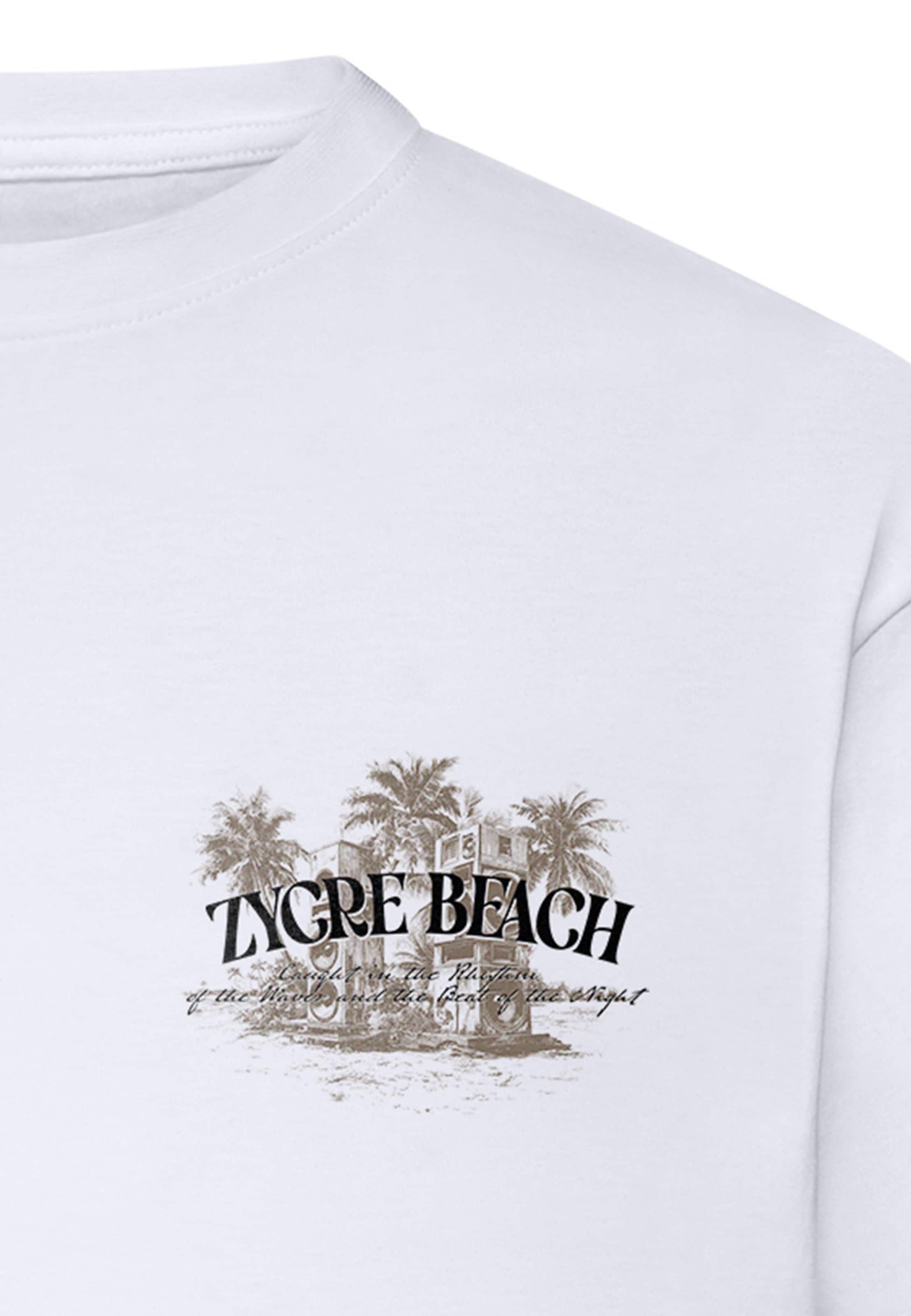 Mister Tee Shirt 'Zycre Beach' in Wit