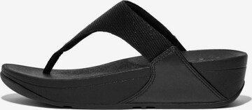 FitFlop T-Bar Sandals in Black: front