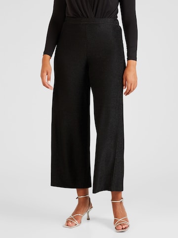 ONLY Carmakoma Wide leg Broek 'Rich' in Zwart: voorkant