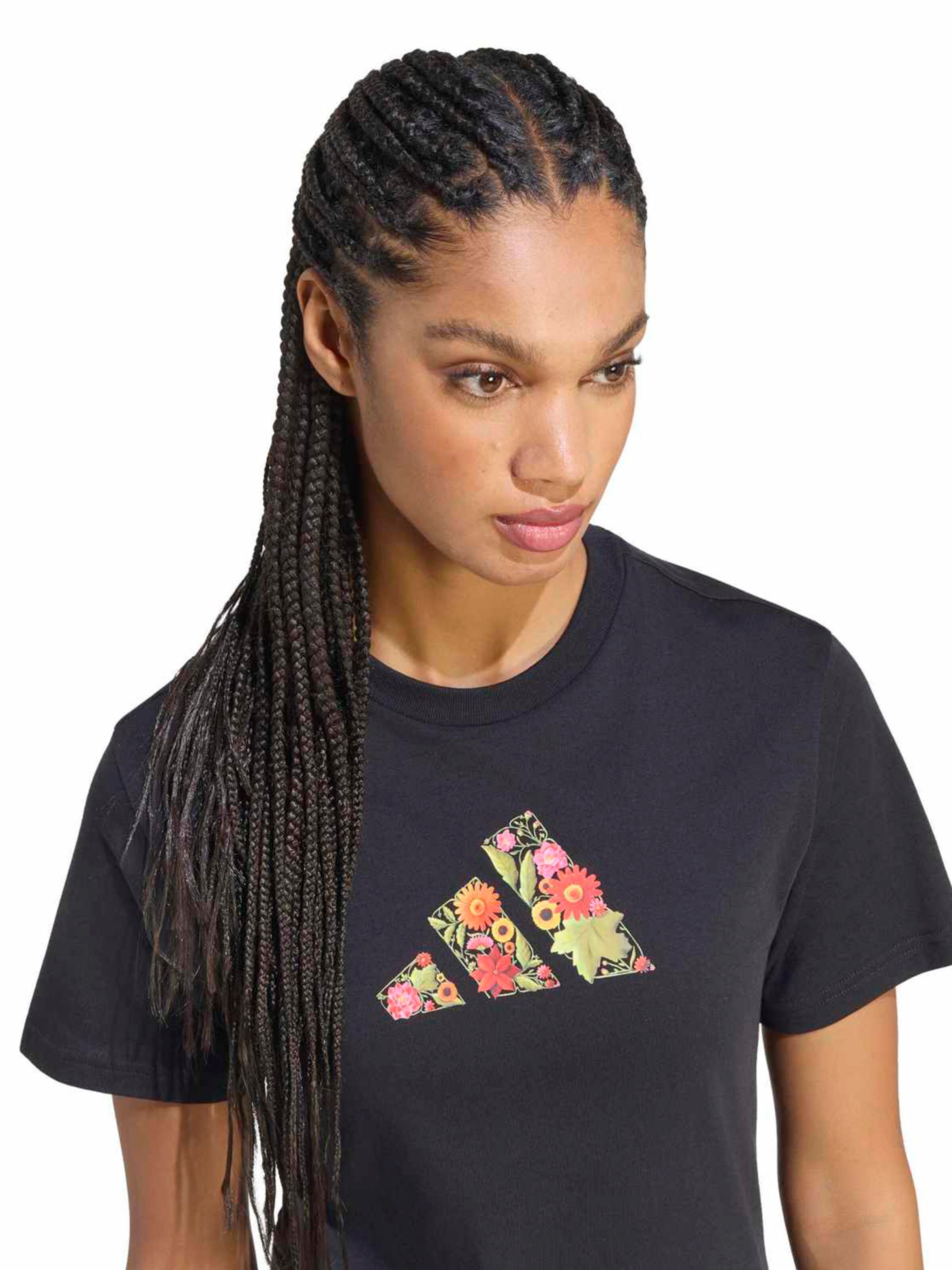 ADIDAS SPORTSWEAR Funkcionalna majica 'FLORAL' | črna barva