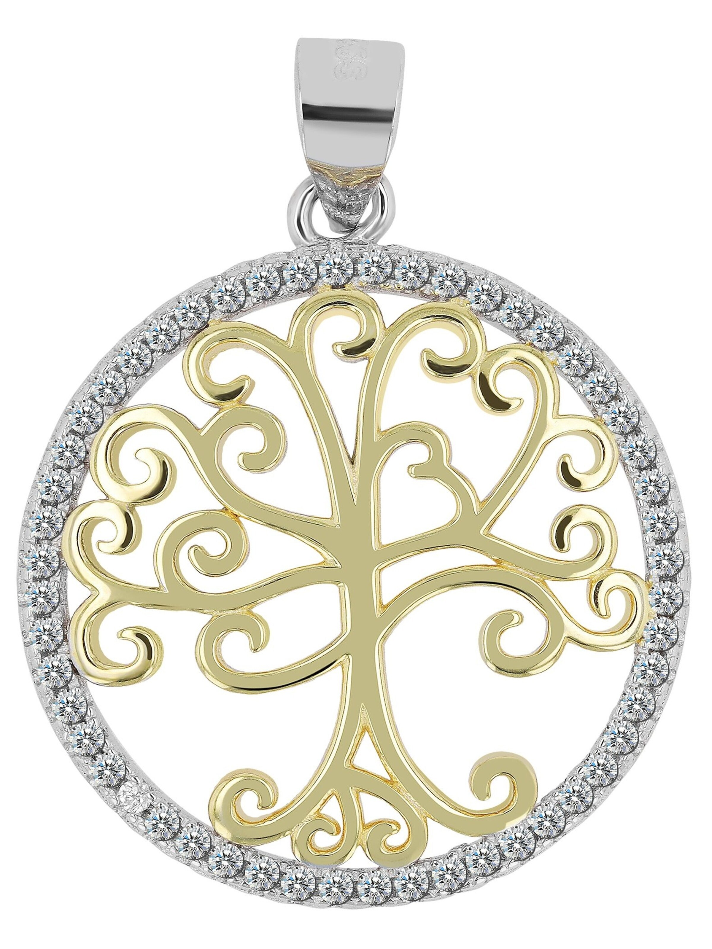 Akzent Pendant '"Kadidja" aus 925 Sterlingsilber, rhodiniert, langlebig' in Gold