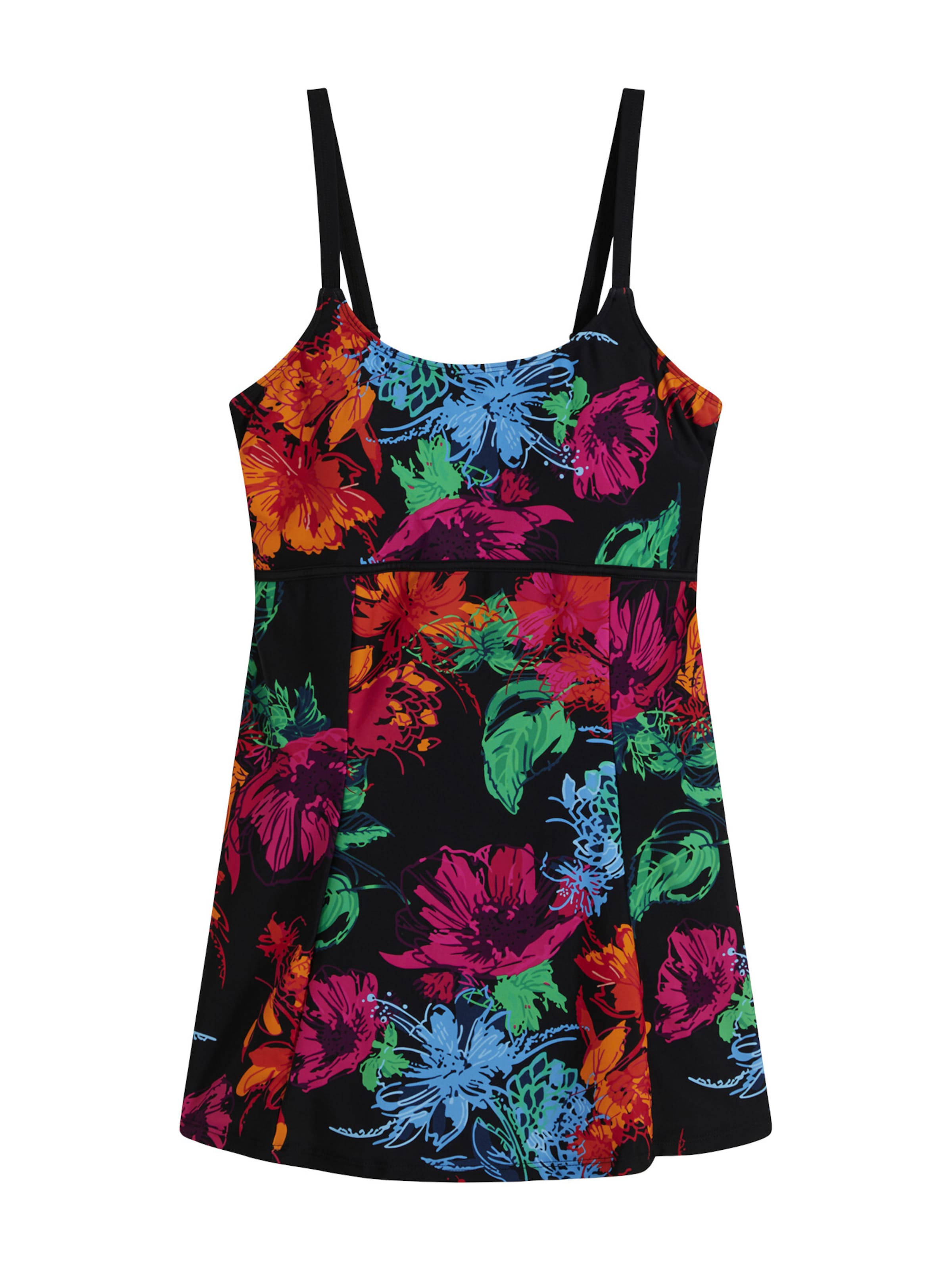 bonprix Bustier Badeanzugkleid in Schwarz: Vorderseite