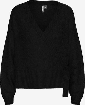 PIECES Neuletakki 'PCMALOU' värissä musta: etupuoli