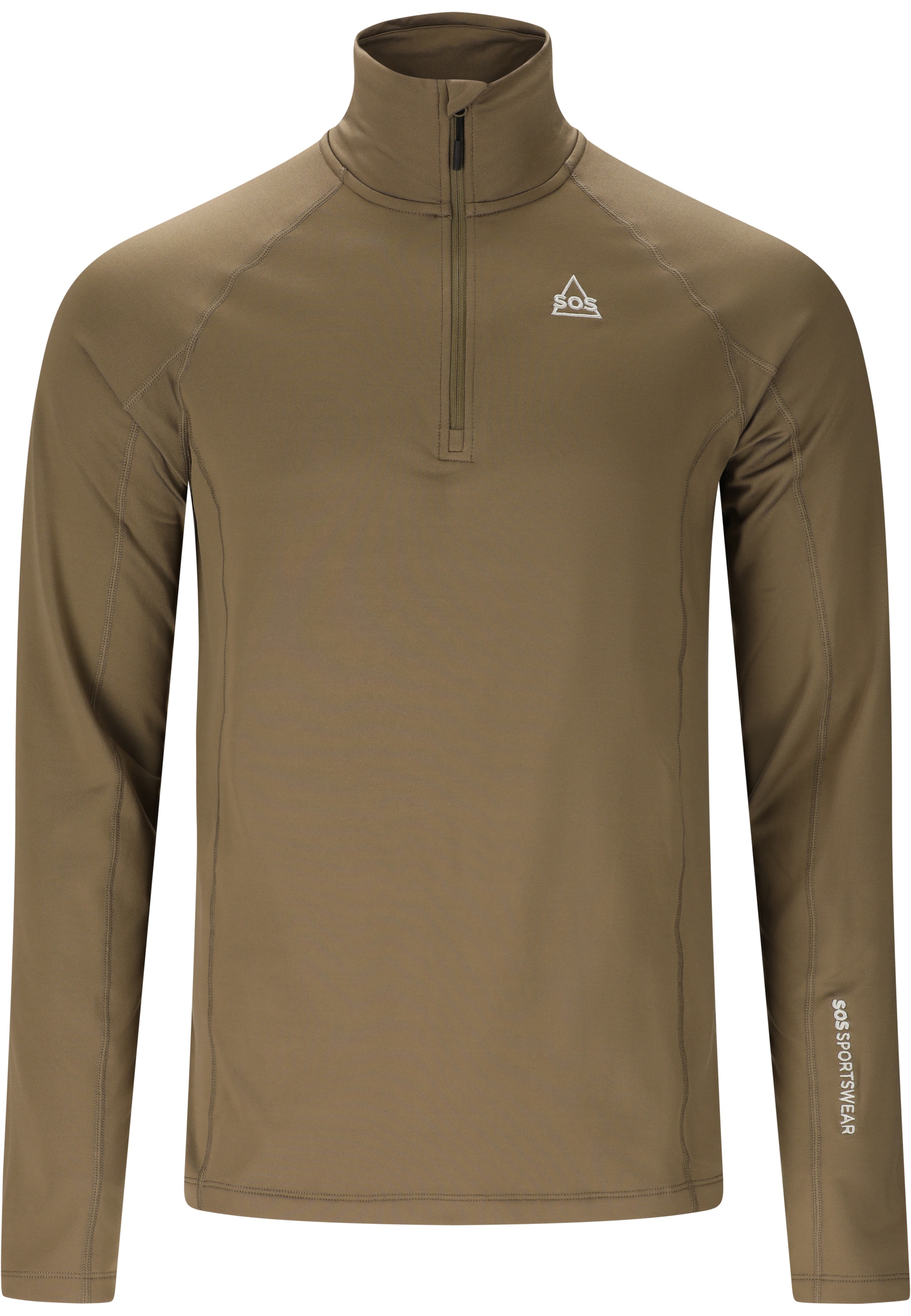 SOS Functioneel shirt 'Stratos' in Bruin: voorkant