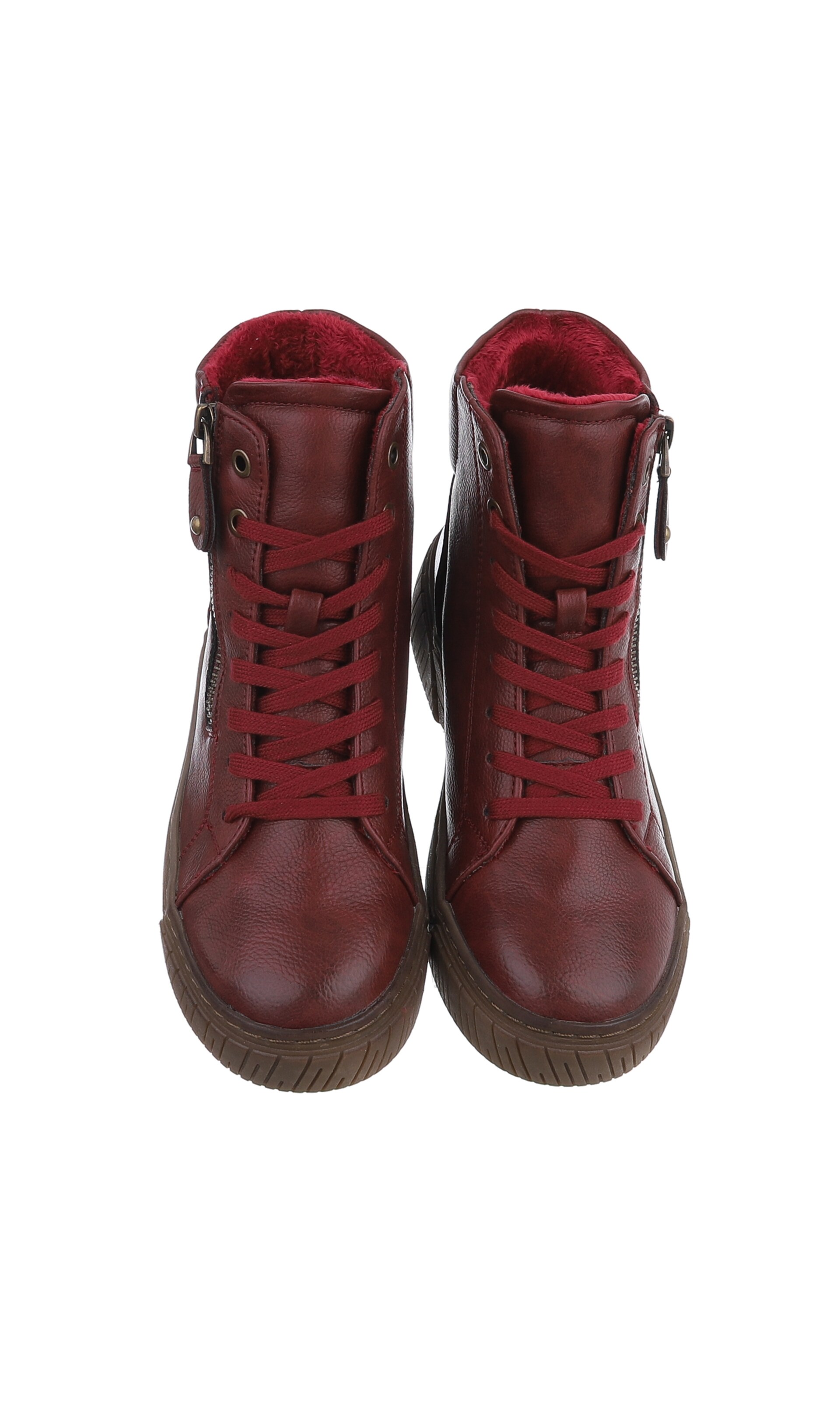 Ital-Design Schnürstiefeletten in Rot