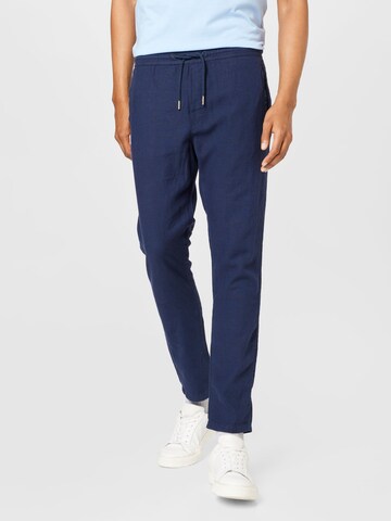 !Solid Regular Pants in Blue: front