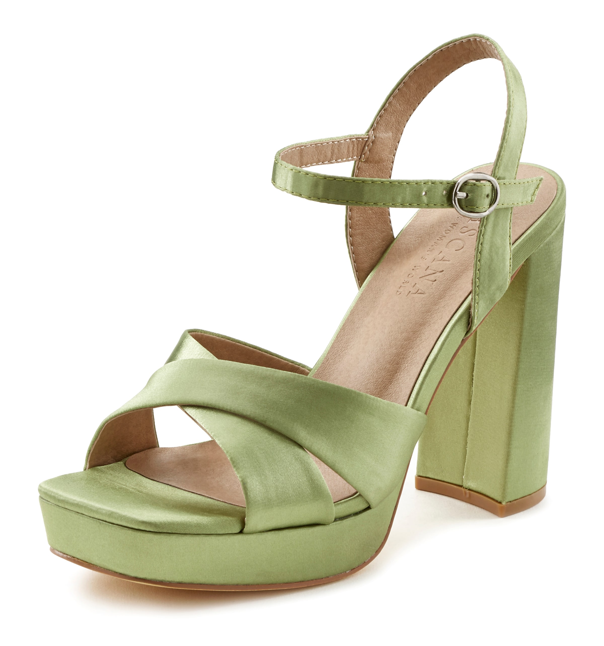 LASCANA Sandały z rzemykami w kolorze zielony: przód