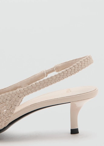 MANGO Slingback Pumps 'Mot' in Beige