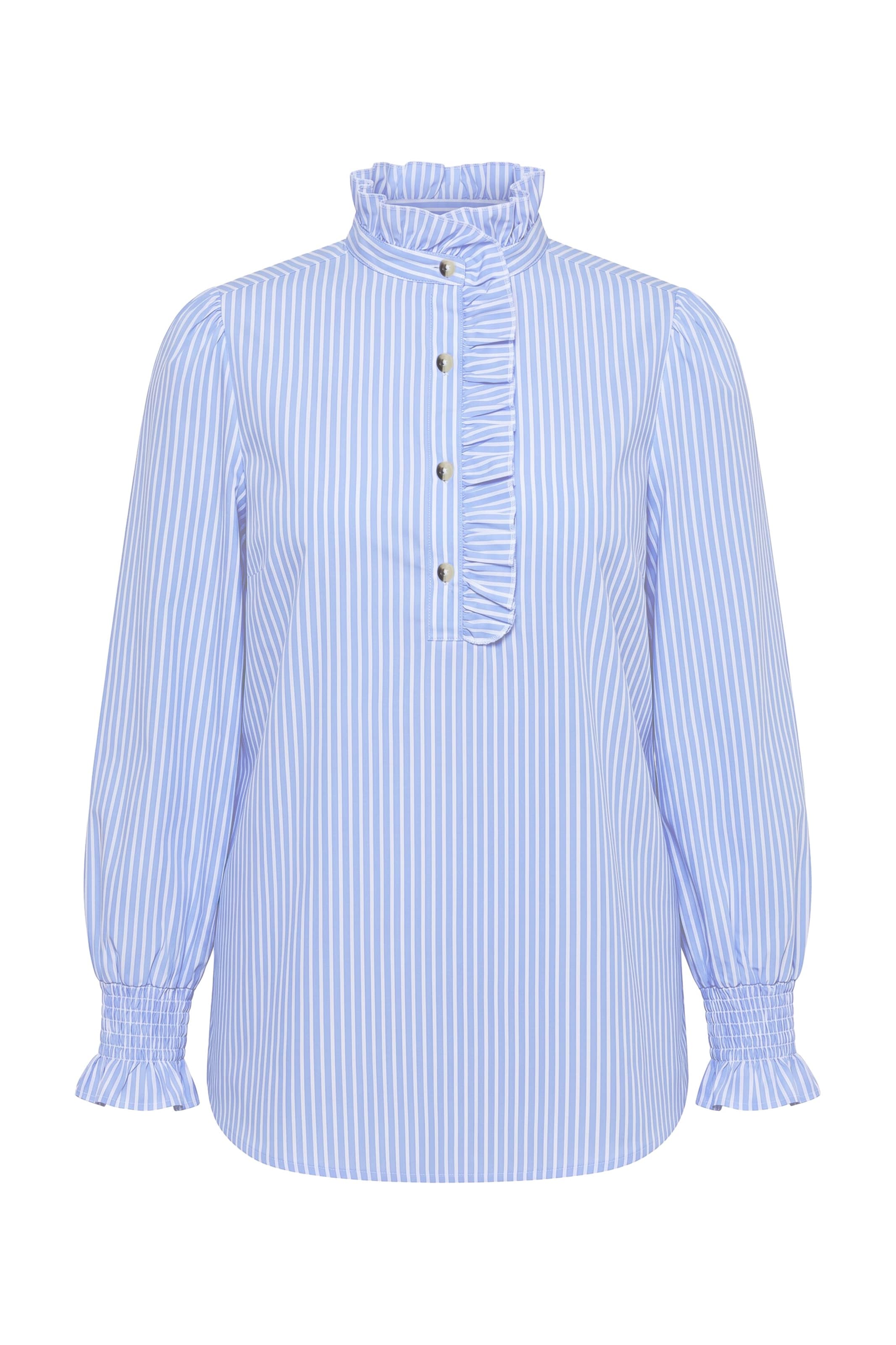 Ulla Popken Trachtenbluse in Blau: Vorderseite
