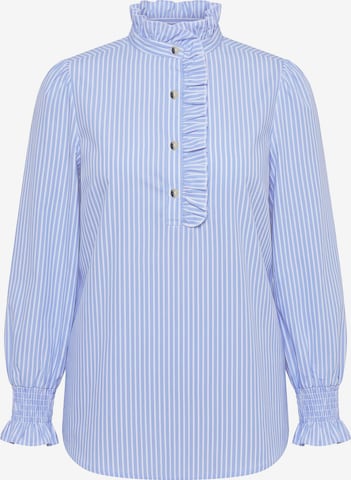 Ulla Popken Trachtenbluse in Blau: Vorderseite