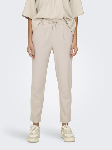 Effilé Pantalon à pince 'ONLCaro Poptrash' ONLY en beige : devant