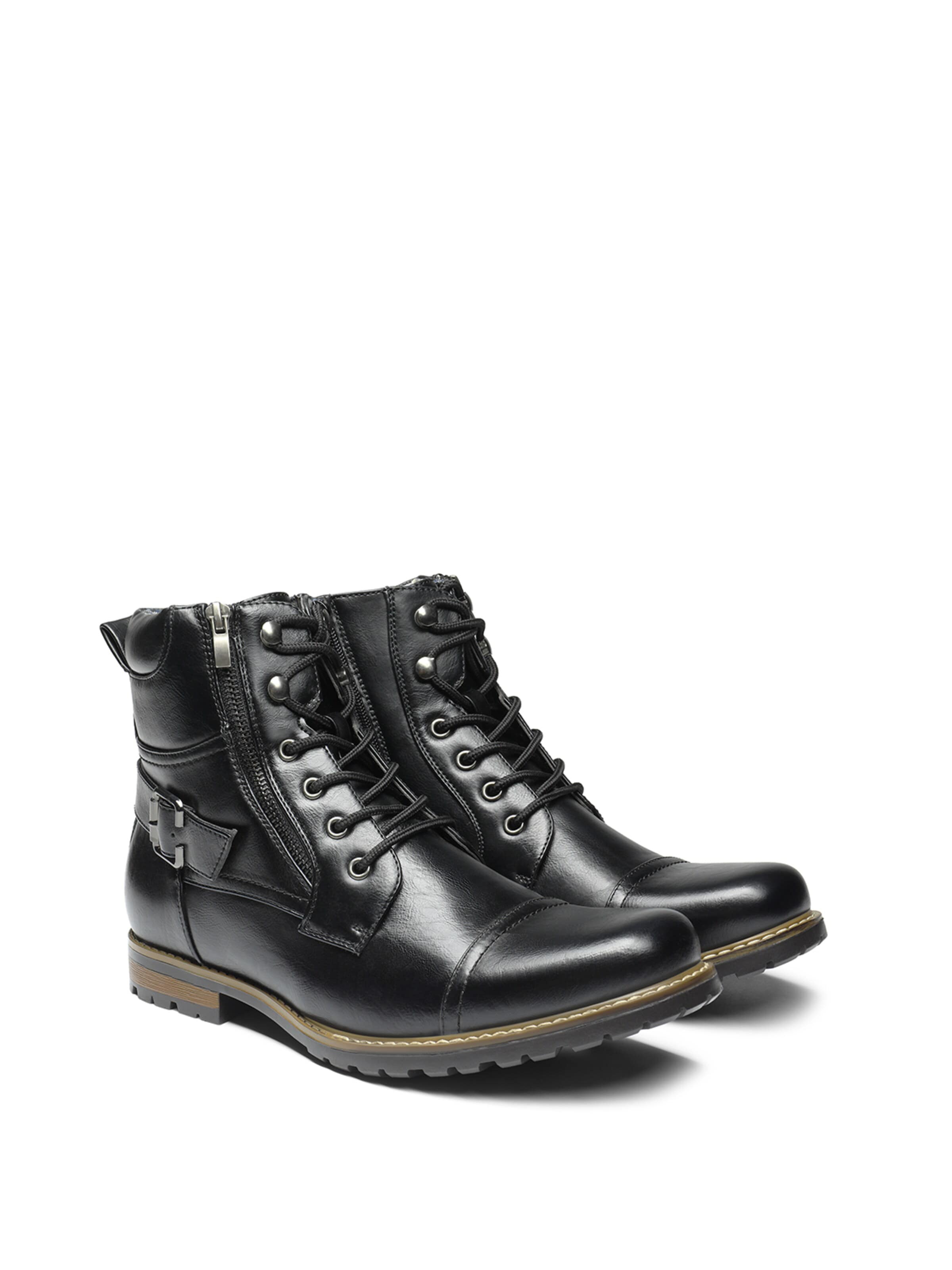 Bruno Marc Boots med snörning i svart
