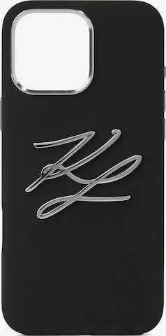 melns Karl Lagerfeld Viedtālruņa maciņš 'iPhone 16 Pro Max': no priekšpuses