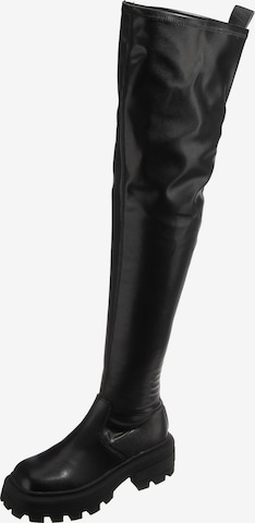 BUFFALO Over the Knee Boots in Black: front