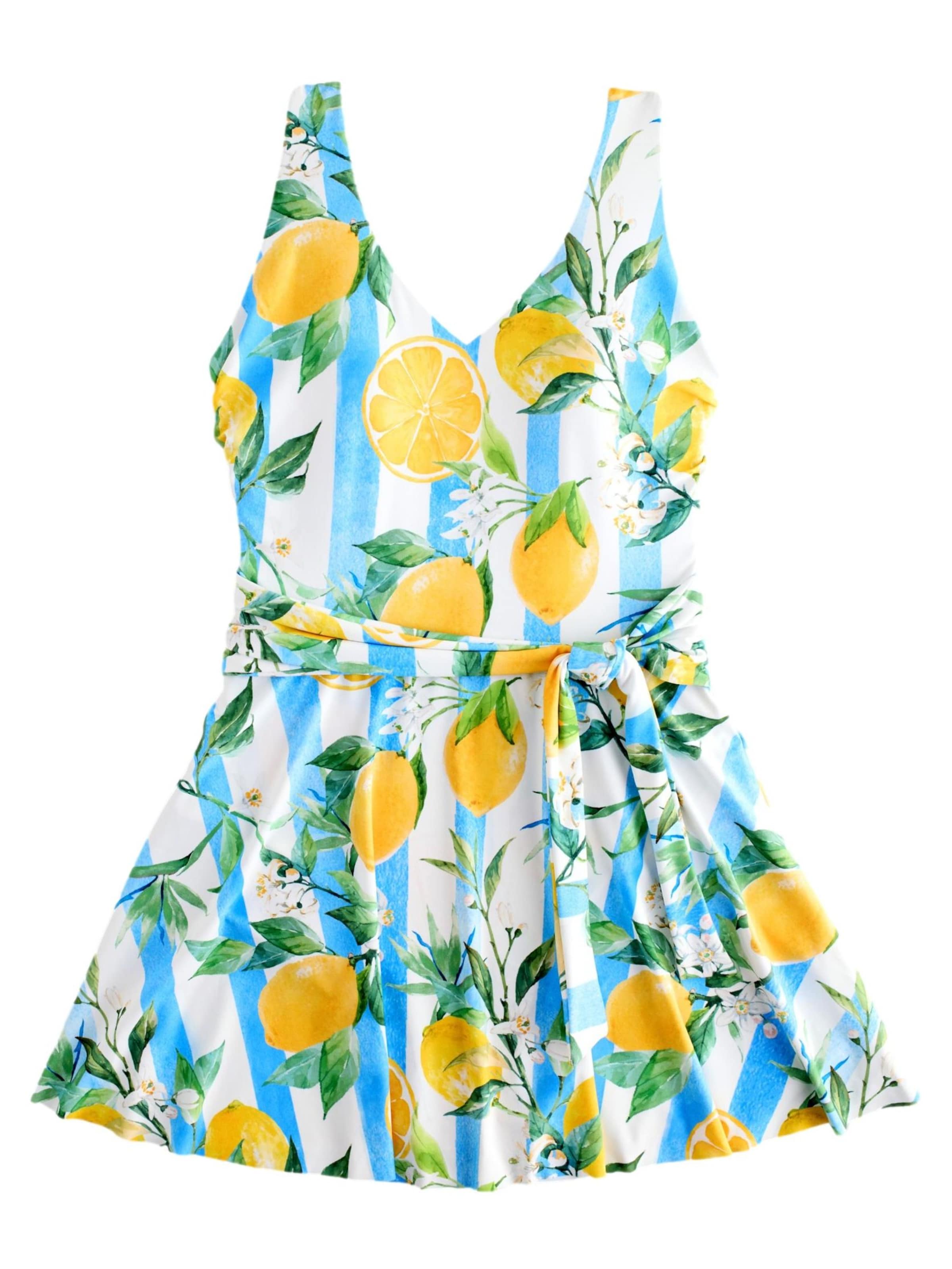 Next Сутиен бандо Бански костюм рокля в синьо: отпред