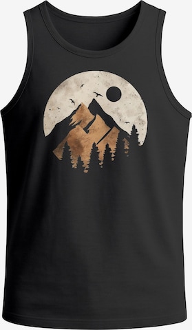 Neverless Shirt 'Mountain Scape' in Schwarz: Vorderseite