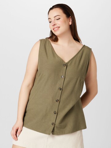 Camicia da donna 'BILLIE' di ONLY Carmakoma in verde: frontale