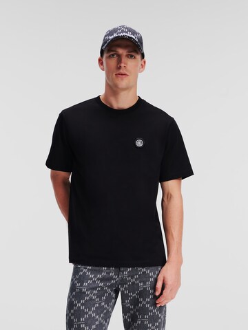 Karl Lagerfeld - Camiseta 'Wax Seal' en negro: frente