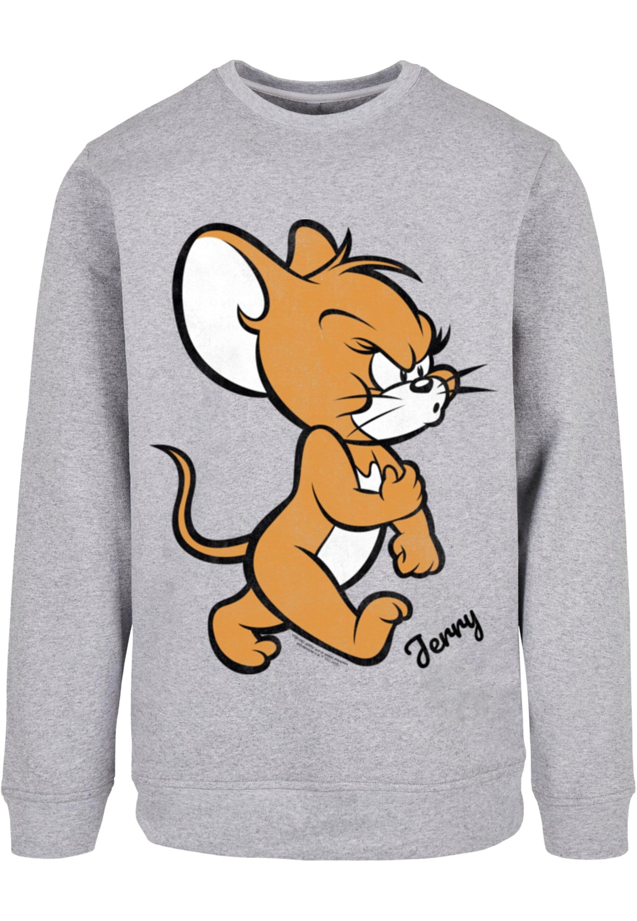 ABSOLUTE CULT Sweatshirt 'Tom & Jerry - Angry Mouse' in Grey: front