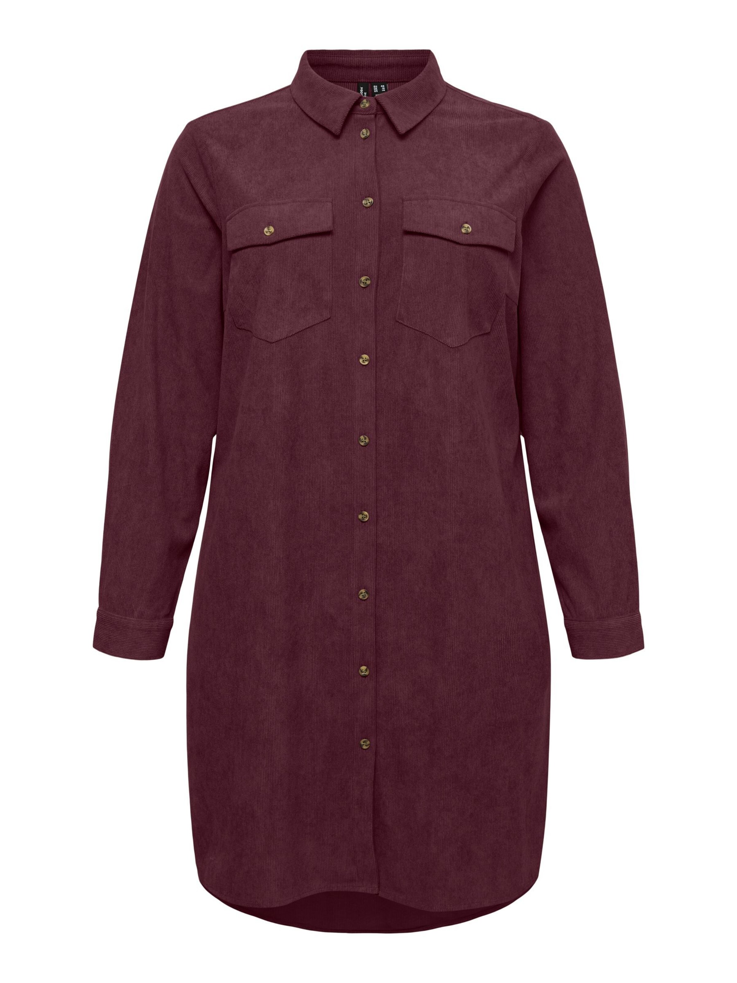 Vero Moda Curve - Vestido camisero 'VMCVilja' en rojo: frente